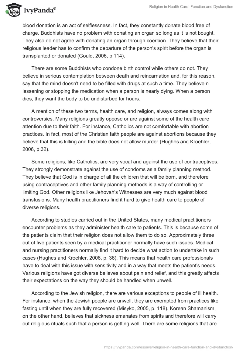 Religion in Health Care: Function and Dysfunction. Page 3
