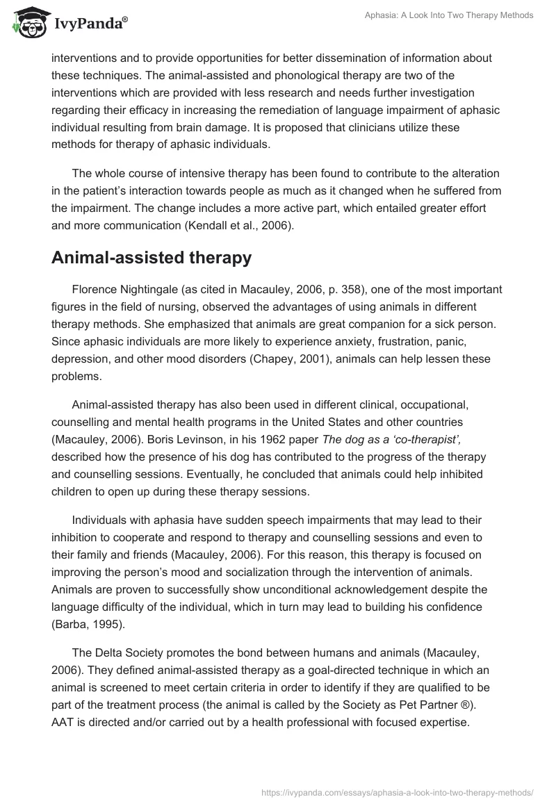 Aphasia: A Look Into Two Therapy Methods. Page 3