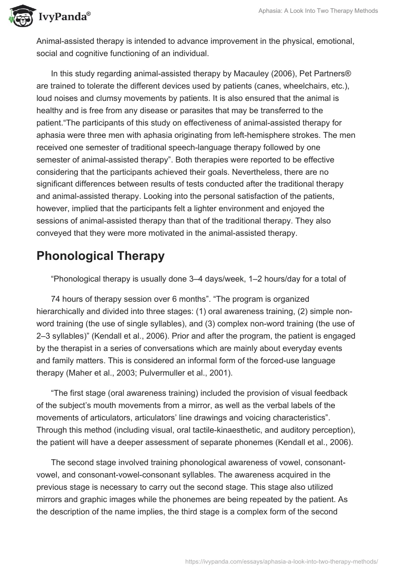Aphasia: A Look Into Two Therapy Methods. Page 4