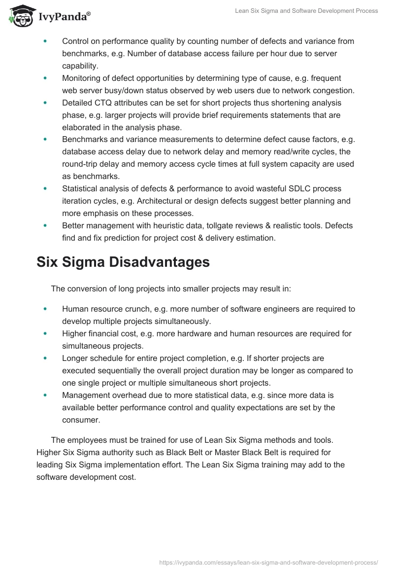 Lean Six Sigma and Software Development Process. Page 3