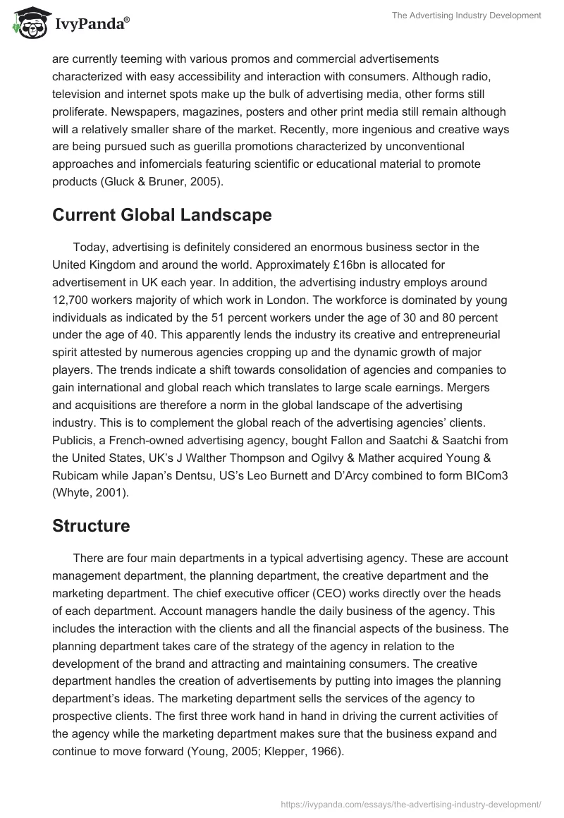 The Advertising Industry Development. Page 3