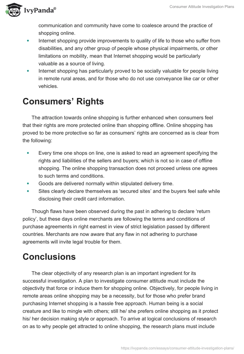 Consumer Attitude Investigation Plans. Page 4