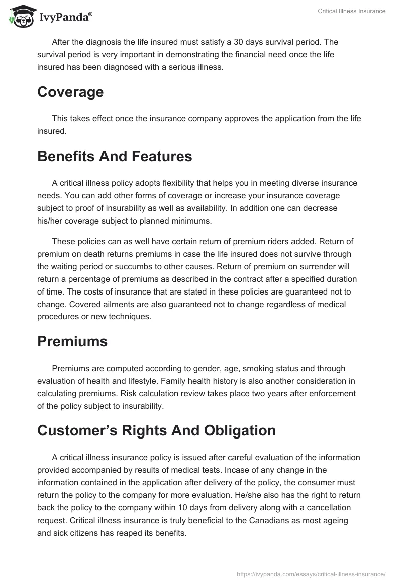 Critical Illness Insurance. Page 3