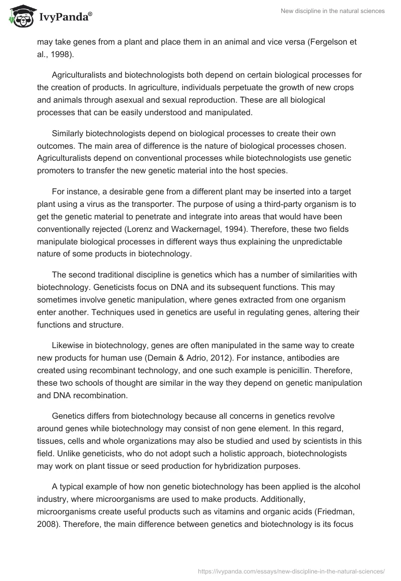 New discipline in the natural sciences. Page 2