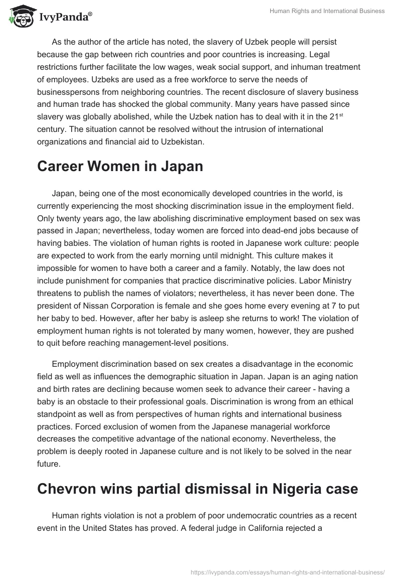 Human Rights and International Business. Page 3