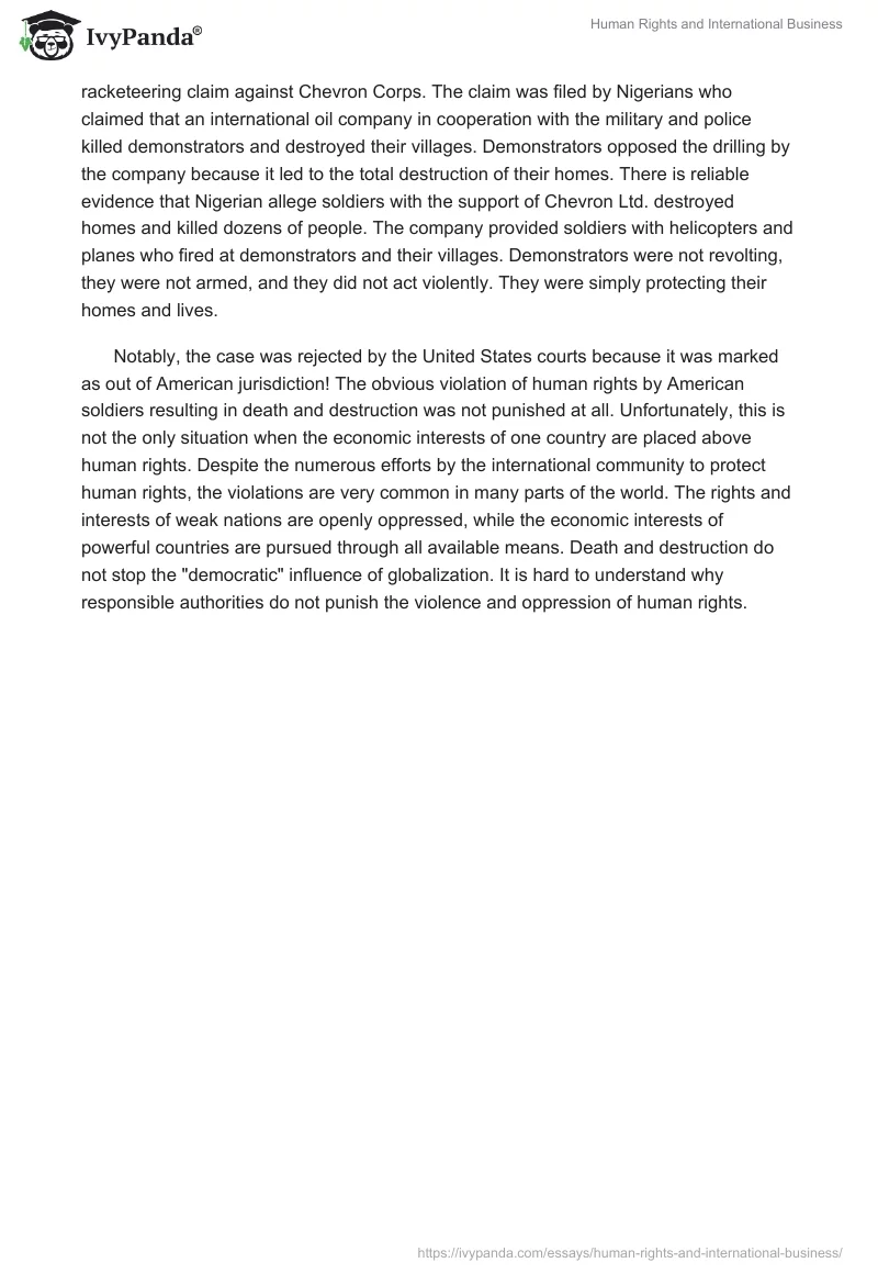 Human Rights and International Business. Page 4