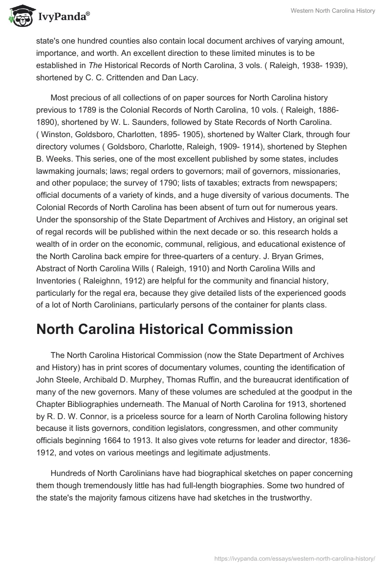 Western North Carolina History. Page 2