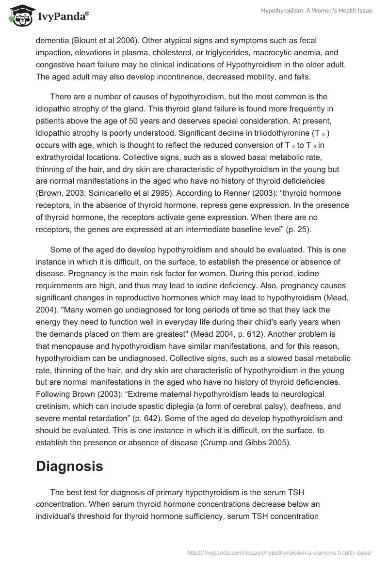 Hypothyroidism: A Women's Health Issue. Page 2