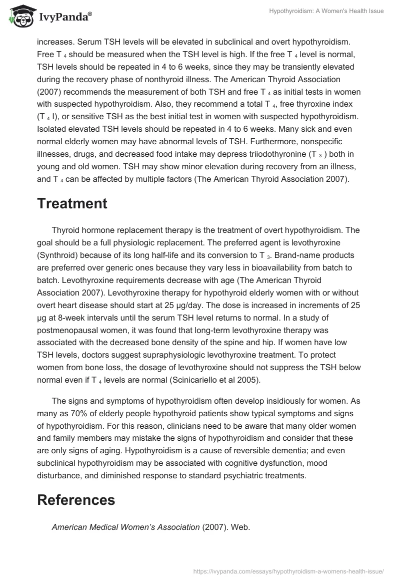 Hypothyroidism: A Women's Health Issue. Page 3