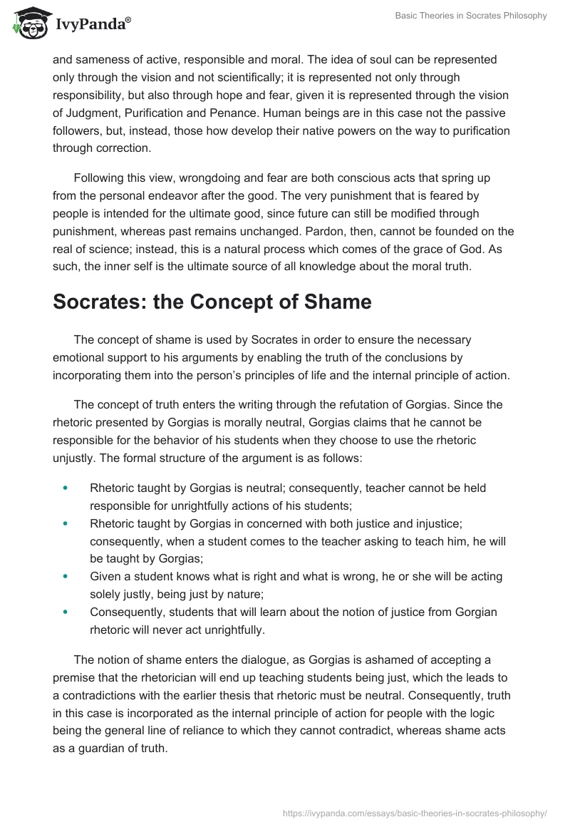 Basic Theories in Socrates Philosophy. Page 3
