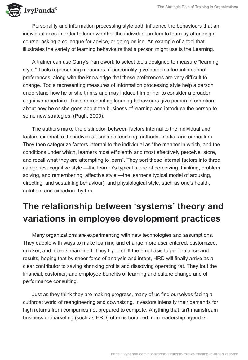 The Strategic Role of Training in Organizations. Page 3