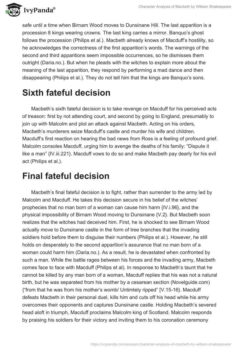 Character Analysis of "Macbeth" by William Shakespeare. Page 4