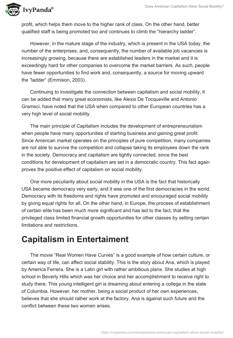Does American Capitalism Allow Social Mobility?. Page 2