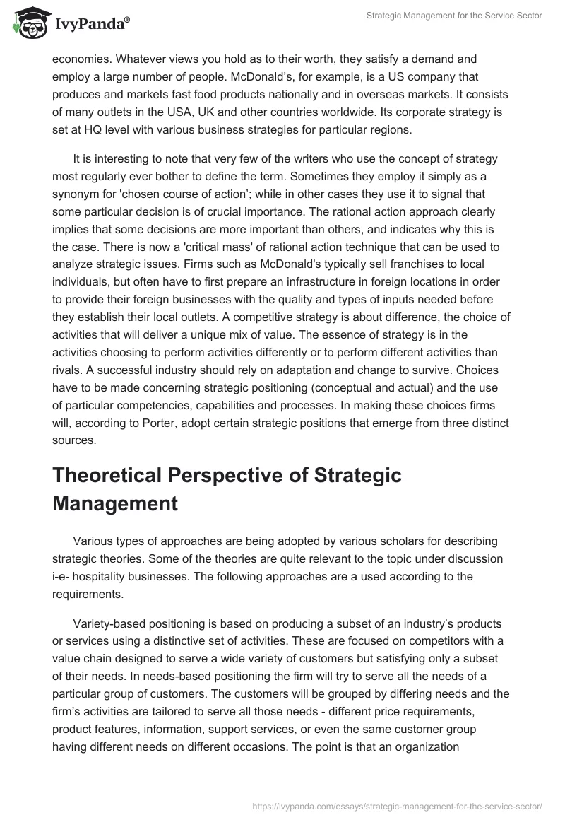 Strategic Management for the Service Sector. Page 2