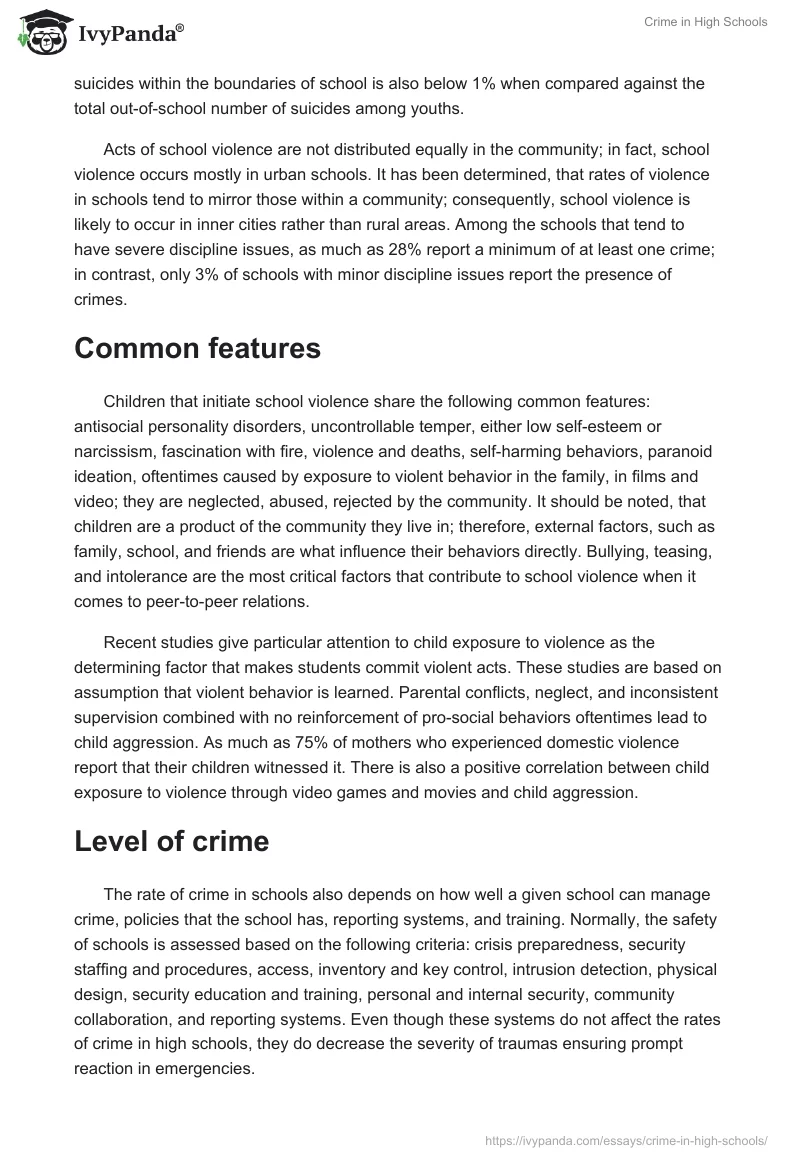 Crime in High Schools. Page 2