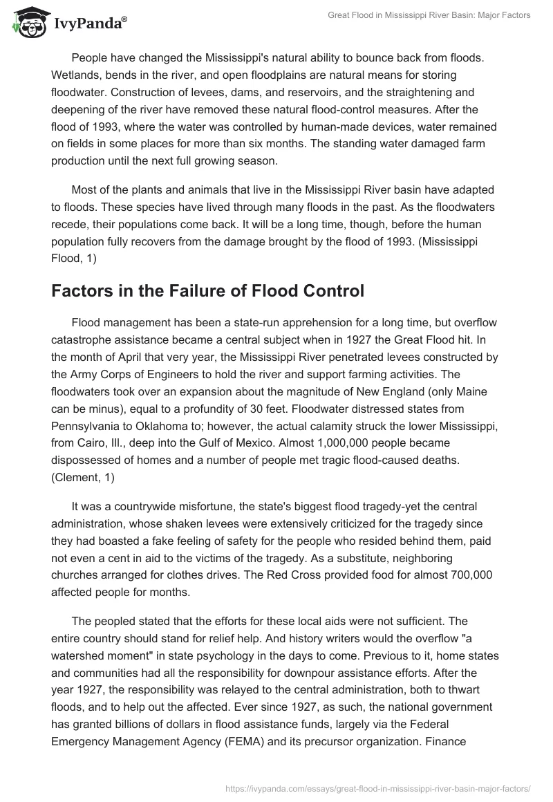 Great Flood in Mississippi River Basin: Major Factors. Page 5