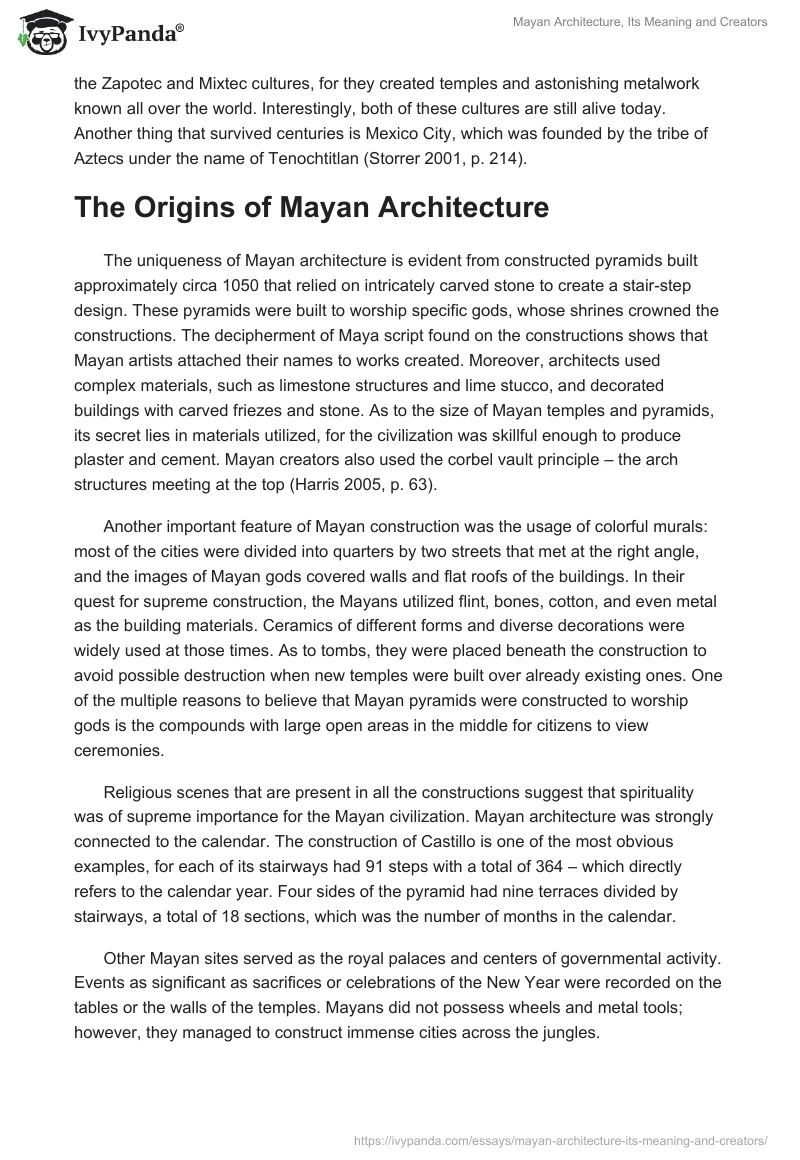 Mayan Architecture, Its Meaning and Creators. Page 2
