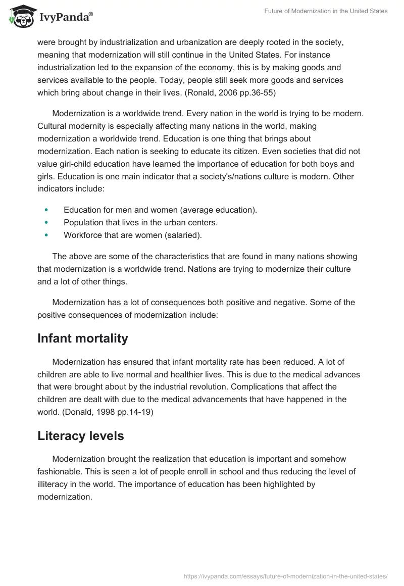 Future of Modernization in the United States. Page 2