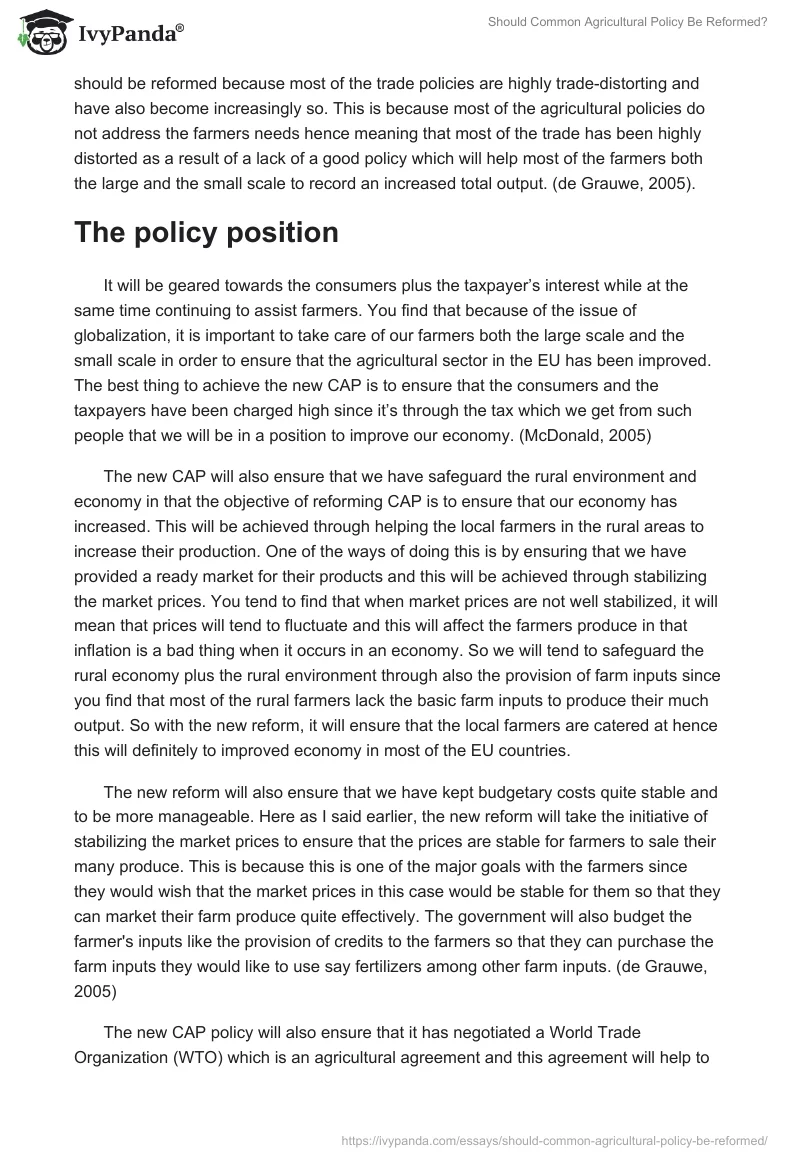 Should Common Agricultural Policy Be Reformed?. Page 2
