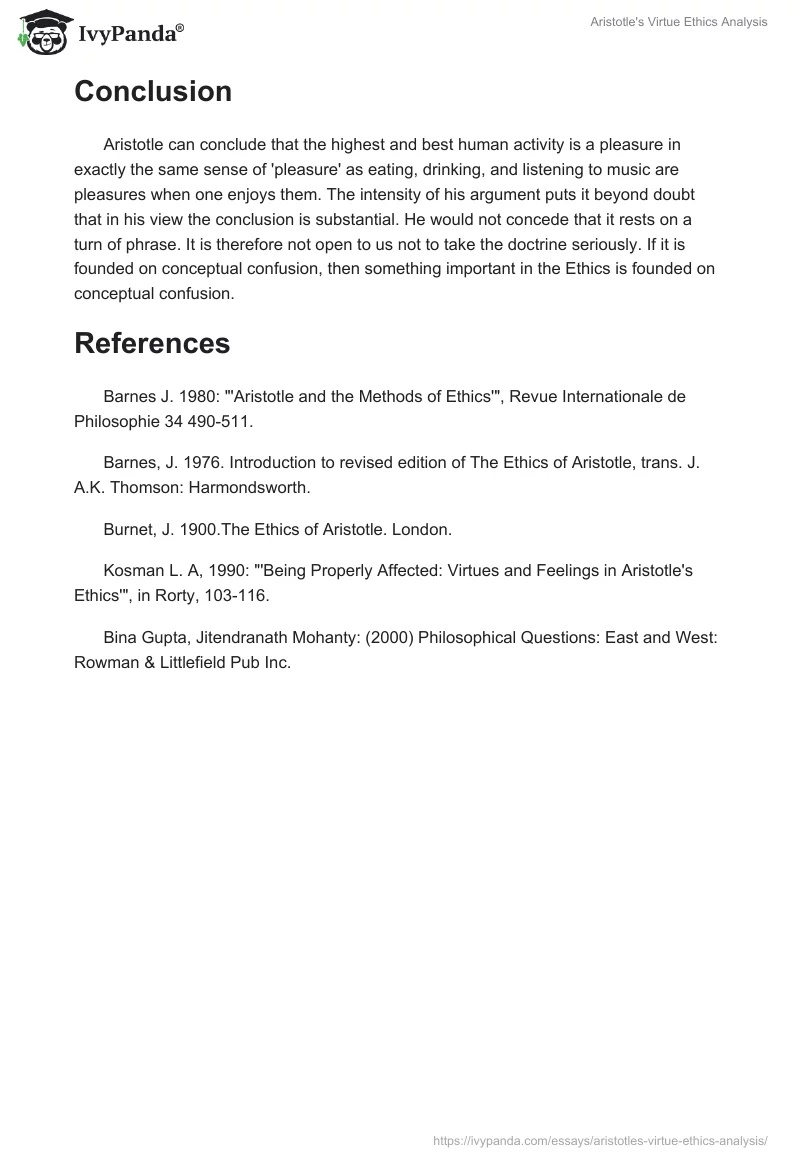 Aristotle's Virtue Ethics Analysis. Page 4