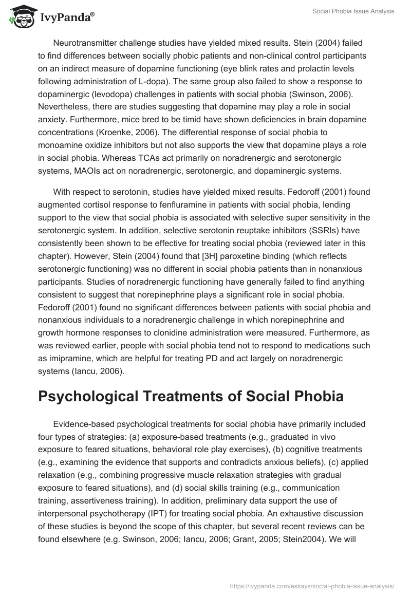 Social Phobia Issue Analysis. Page 5