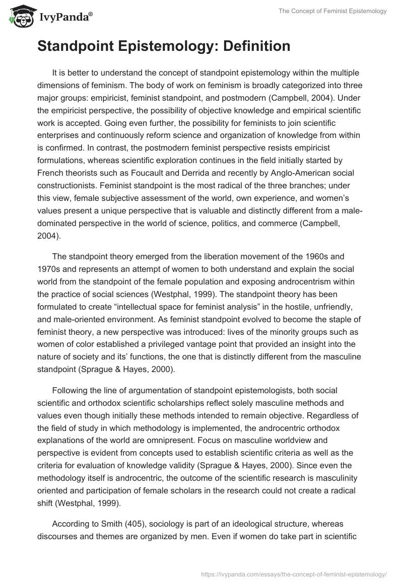 The Concept of Feminist Epistemology. Page 2
