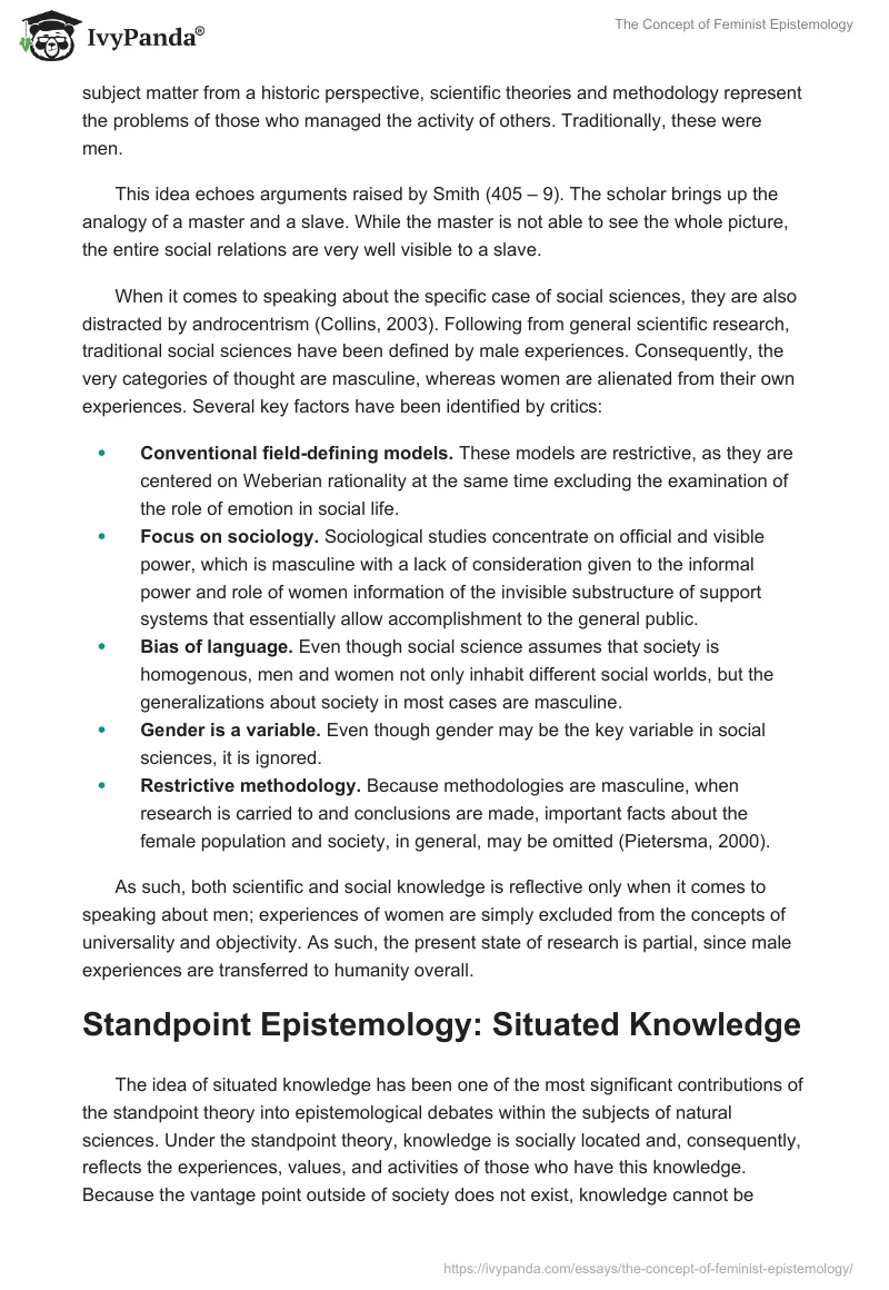 The Concept of Feminist Epistemology. Page 4
