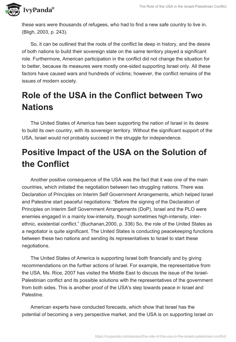 The Role of the USA in the Israeli-Palestinian Conflict. Page 4