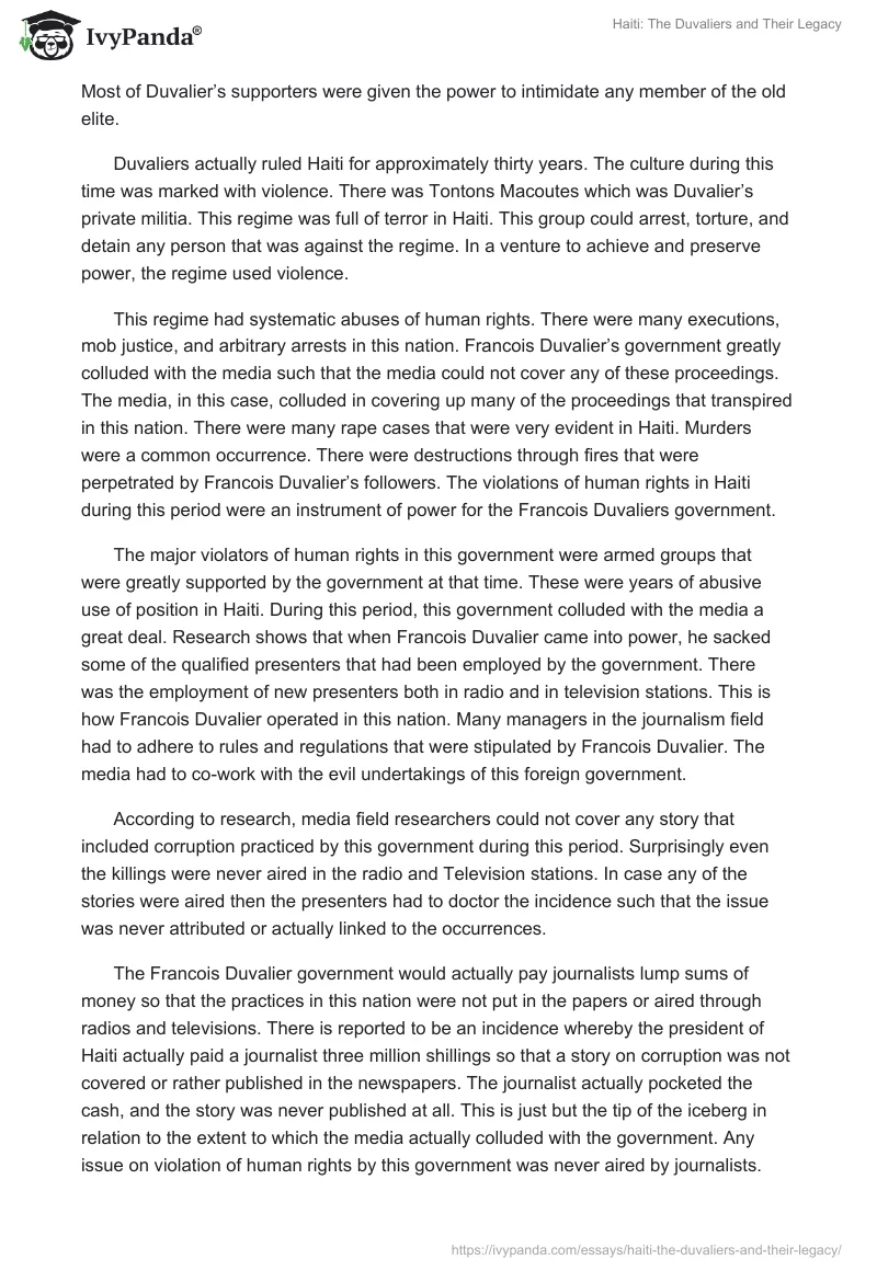 Haiti: The Duvaliers and Their Legacy. Page 2