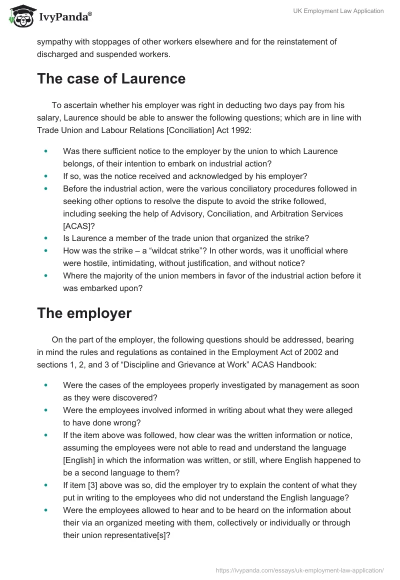 UK Employment Law Application. Page 2