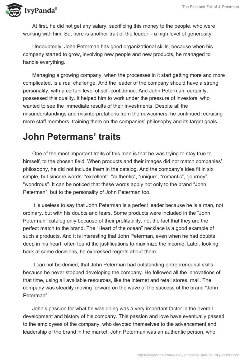 The Rise and Fall of J. Peterman. Page 2