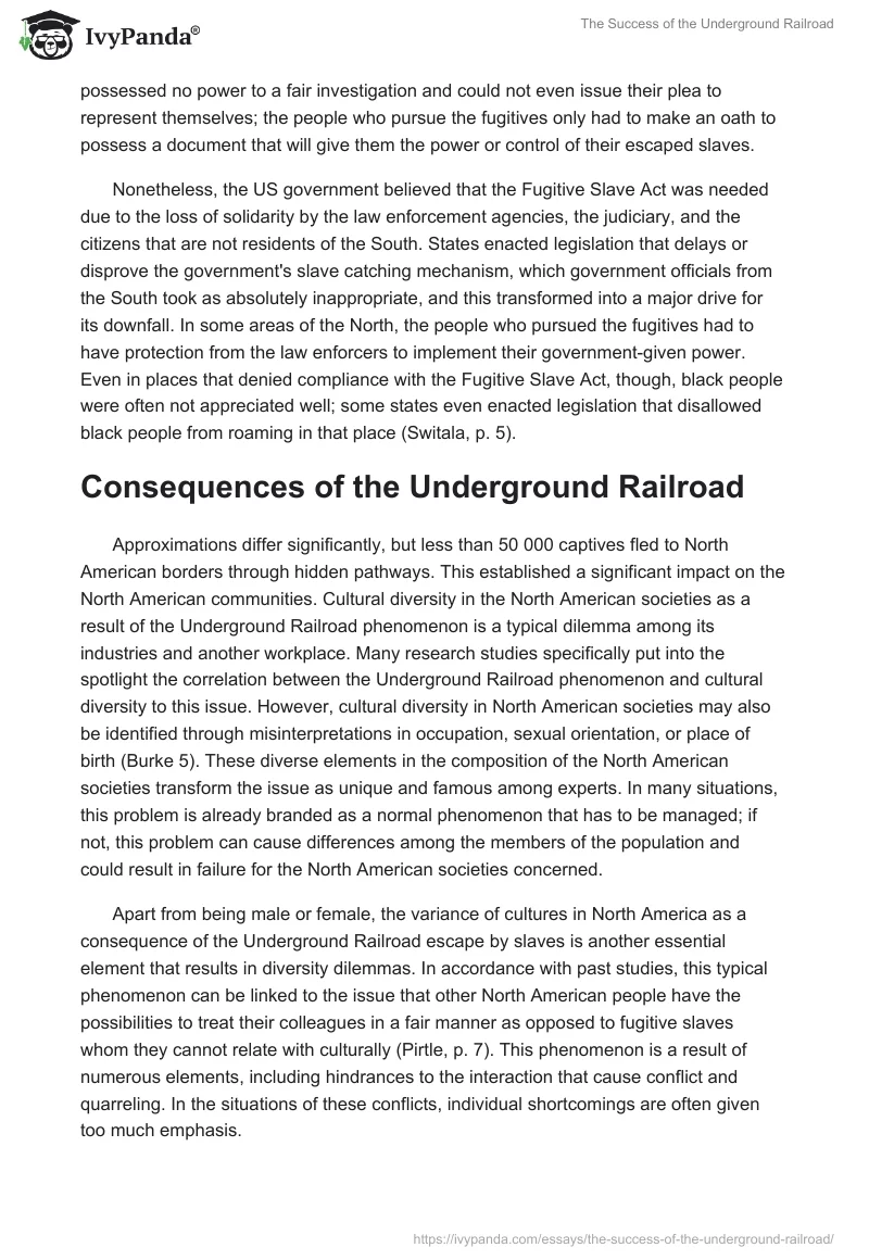 The Success of the Underground Railroad. Page 5