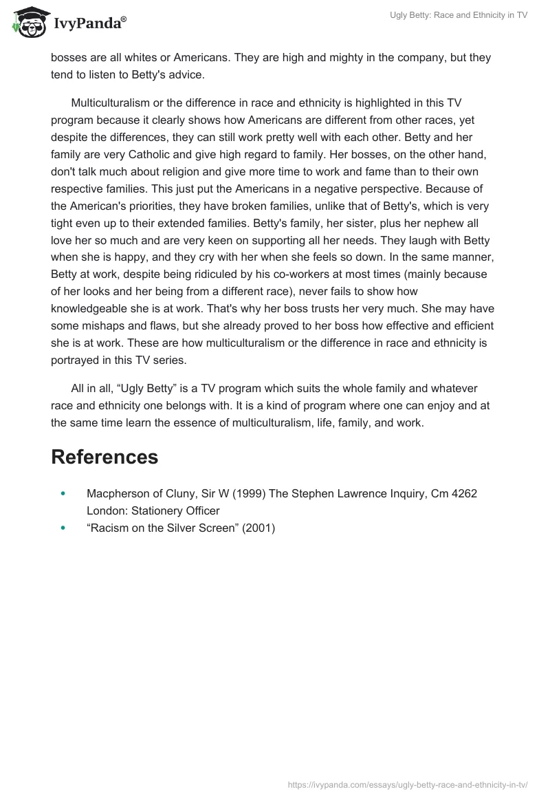 "Ugly Betty": Race and Ethnicity in TV. Page 2