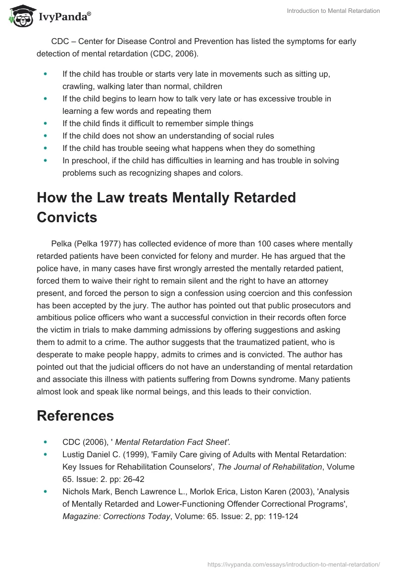 Introduction to Mental Retardation. Page 3