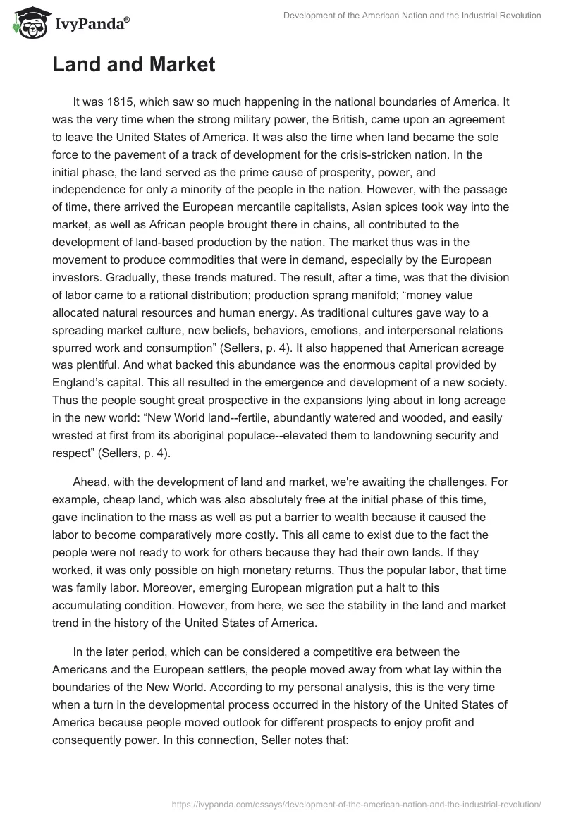 Development of the American Nation and the Industrial Revolution. Page 3