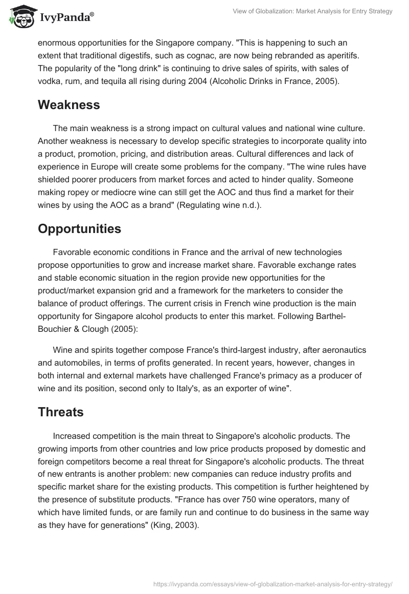View of Globalization: Market Analysis for Entry Strategy. Page 5