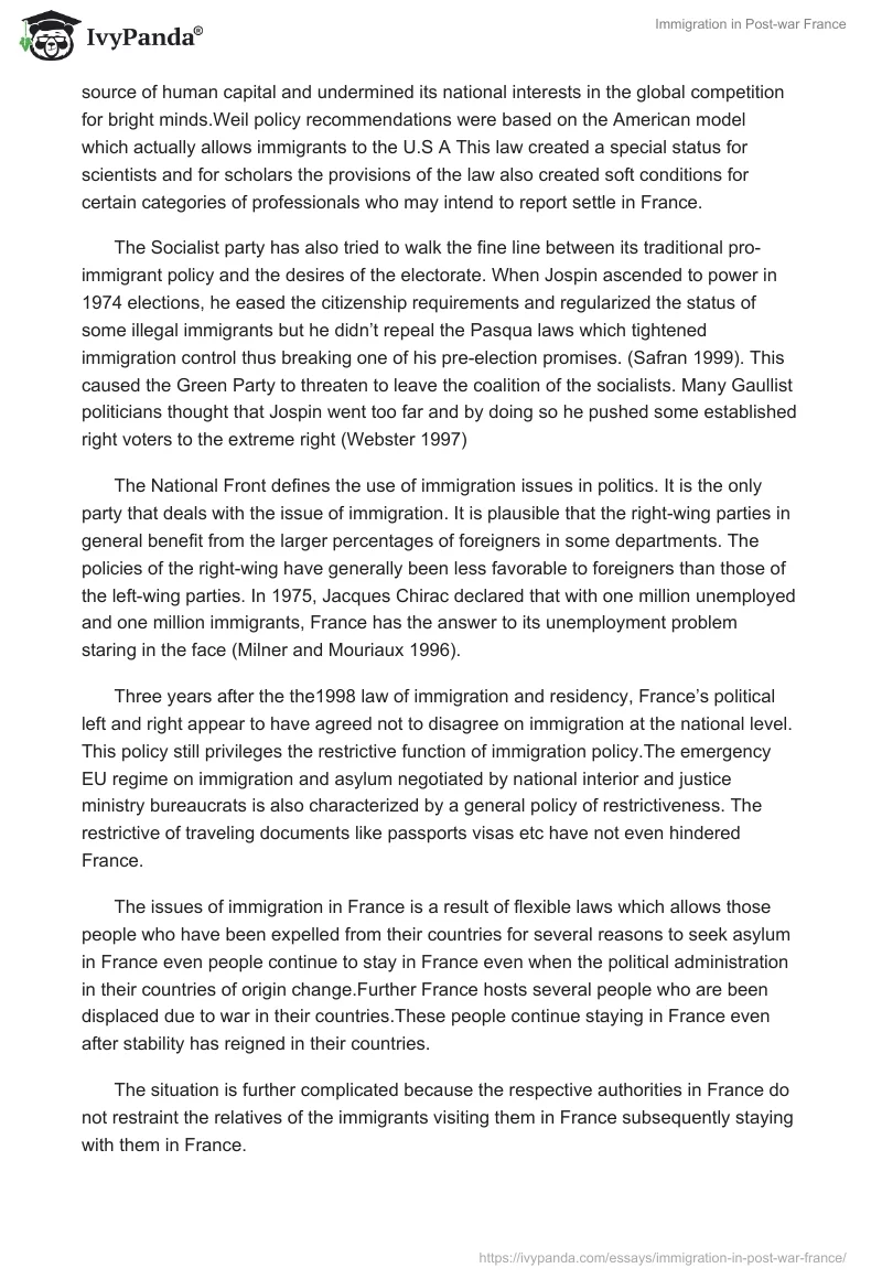 Immigration in Post-war France. Page 3