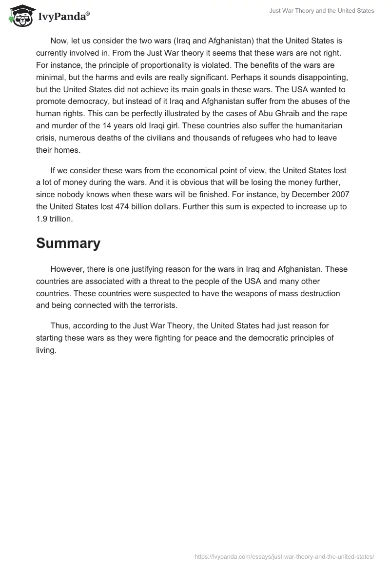 Just War Theory and the United States. Page 2