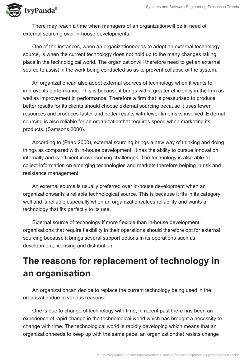 Systems and Software Engineering Processes Trends. Page 3