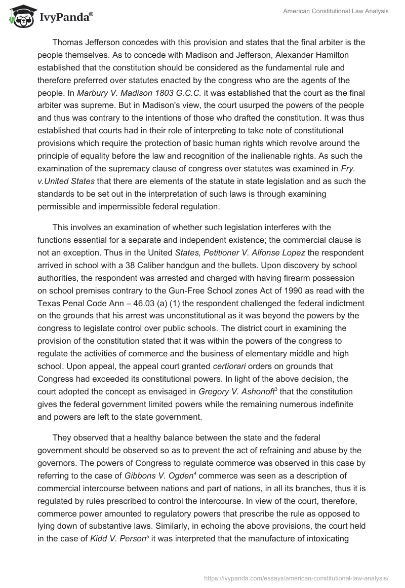 American Constitutional Law Analysis. Page 3