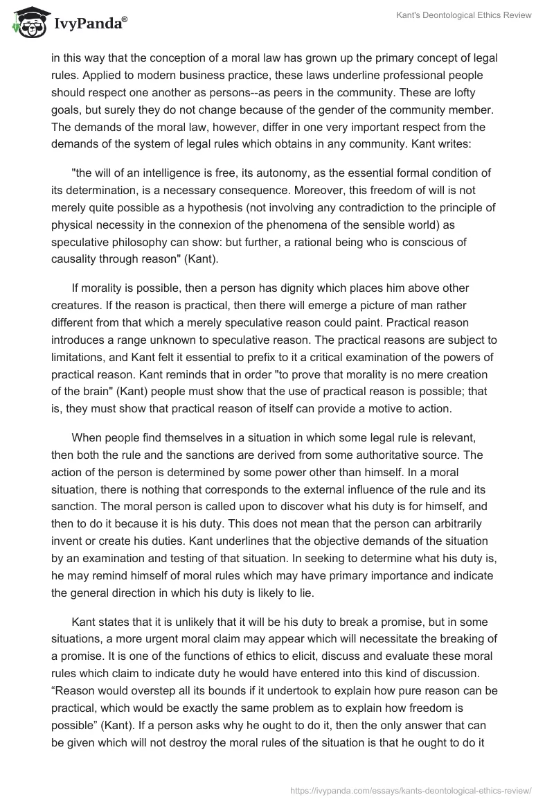 Kant's Deontological Ethics Review. Page 2