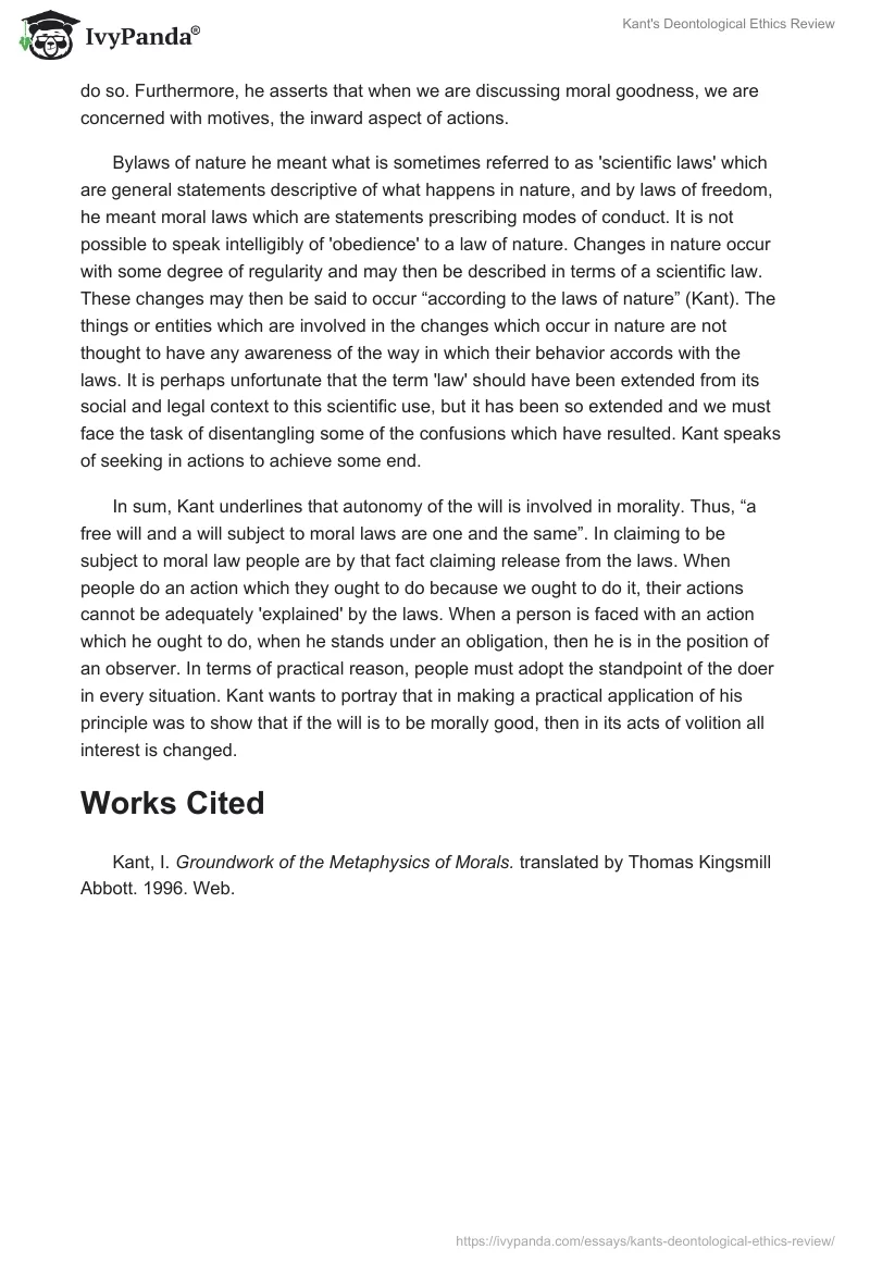 Kant's Deontological Ethics Review. Page 4