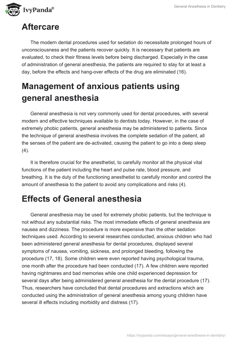 General Anesthesia in Dentistry. Page 4