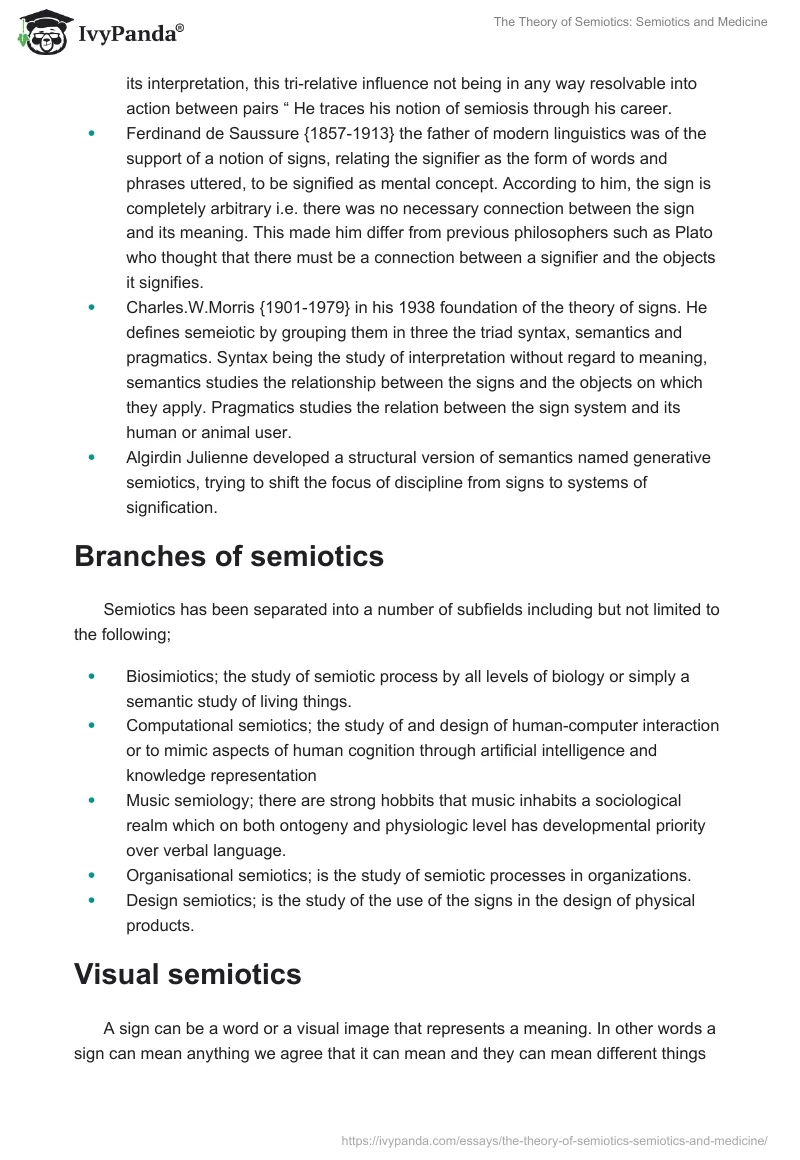 The Theory of Semiotics: Semiotics and Medicine. Page 3