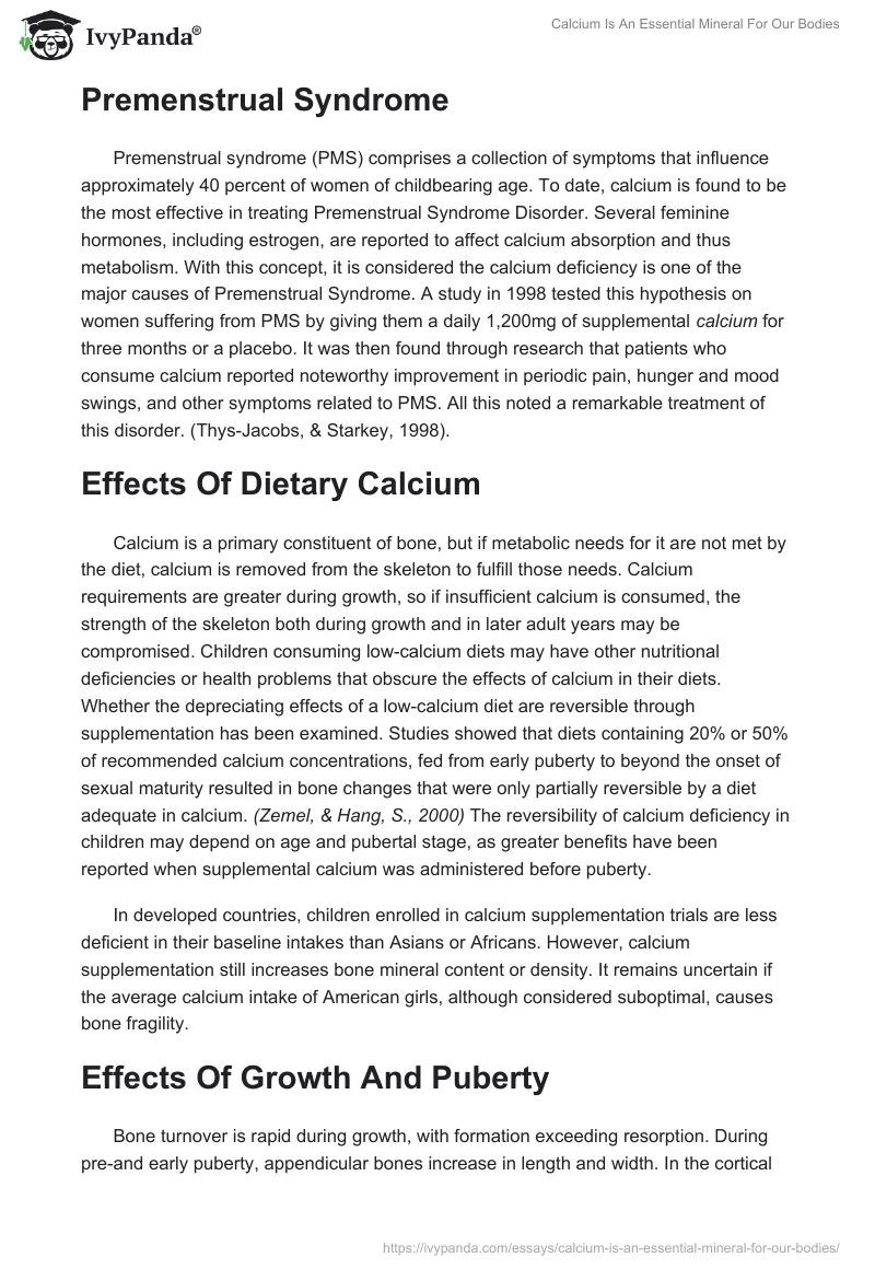 Calcium Is An Essential Mineral For Our Bodies. Page 2