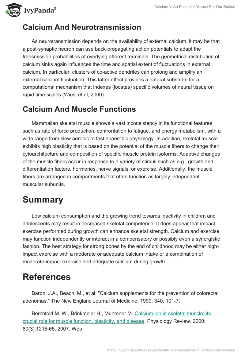 Calcium Is An Essential Mineral For Our Bodies. Page 4