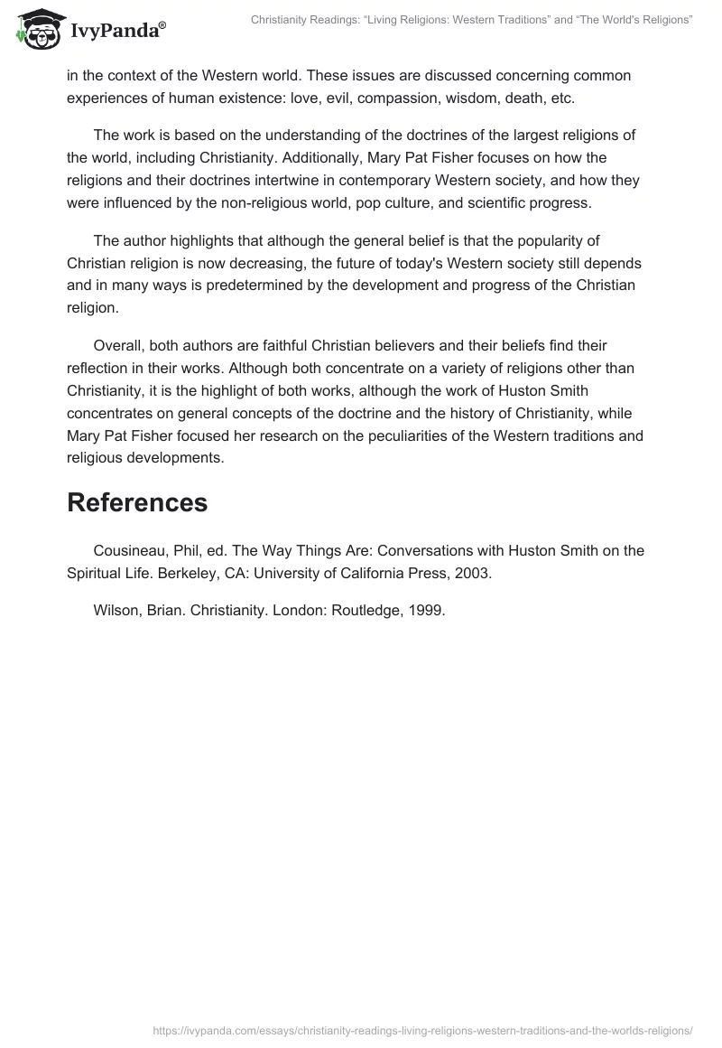 Christianity Readings: “Living Religions: Western Traditions” and “The World's Religions”. Page 2