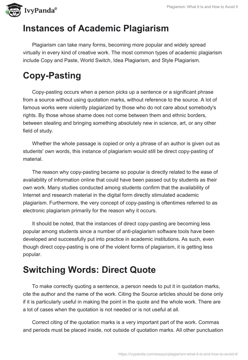 Plagiarism: What It Is and How to Avoid It. Page 3