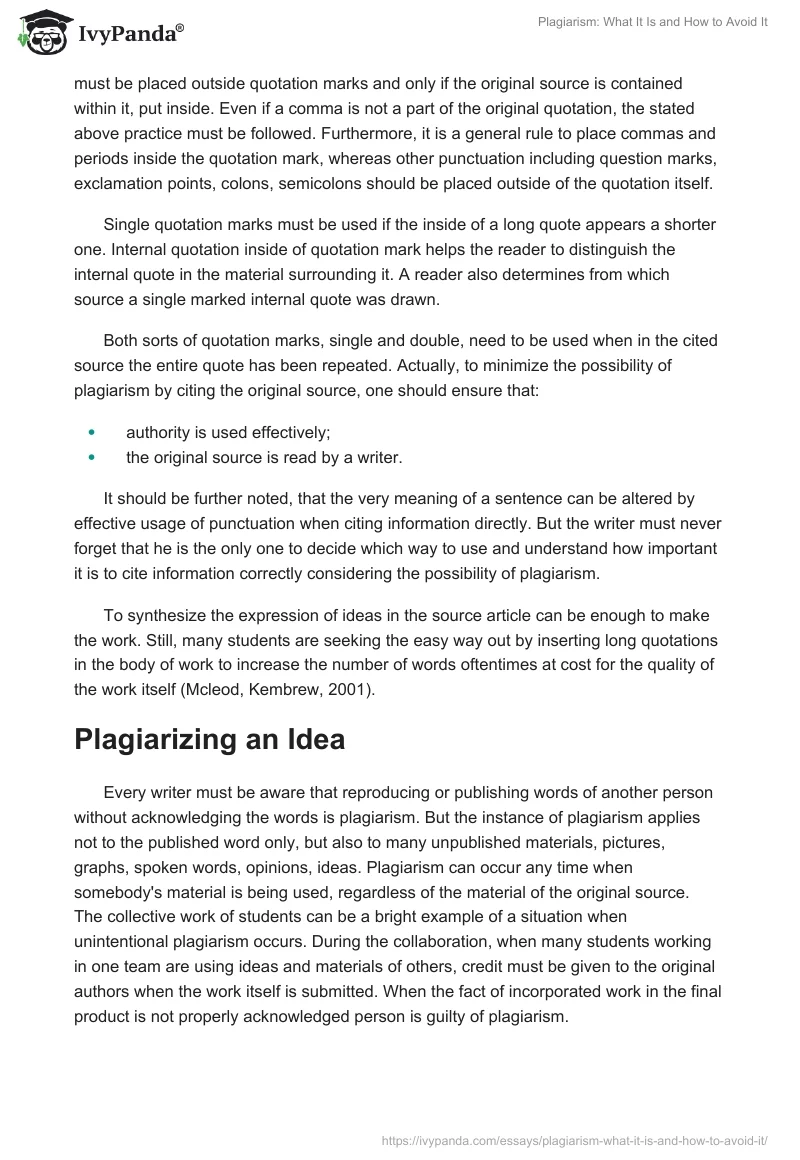 Plagiarism: What It Is and How to Avoid It. Page 4