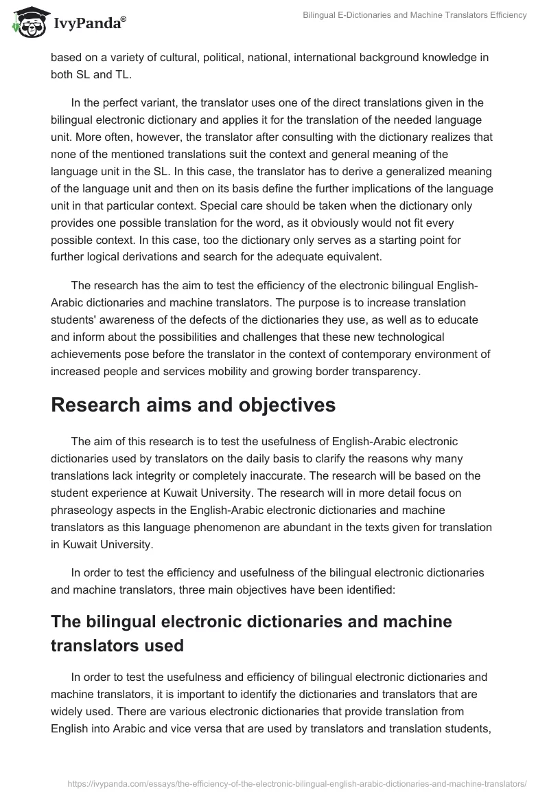 Bilingual E-Dictionaries and Machine Translators Efficiency. Page 2